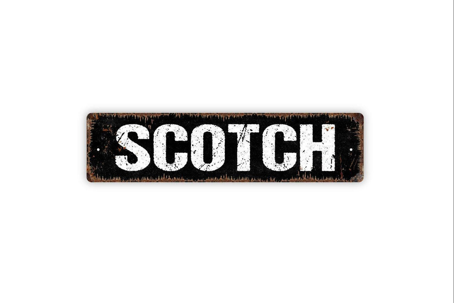 Scotch Sign - Whiskey Liquor Bar Pub Vinyl Sticker Or Street Metal Sign or Door Name Plate Plaque