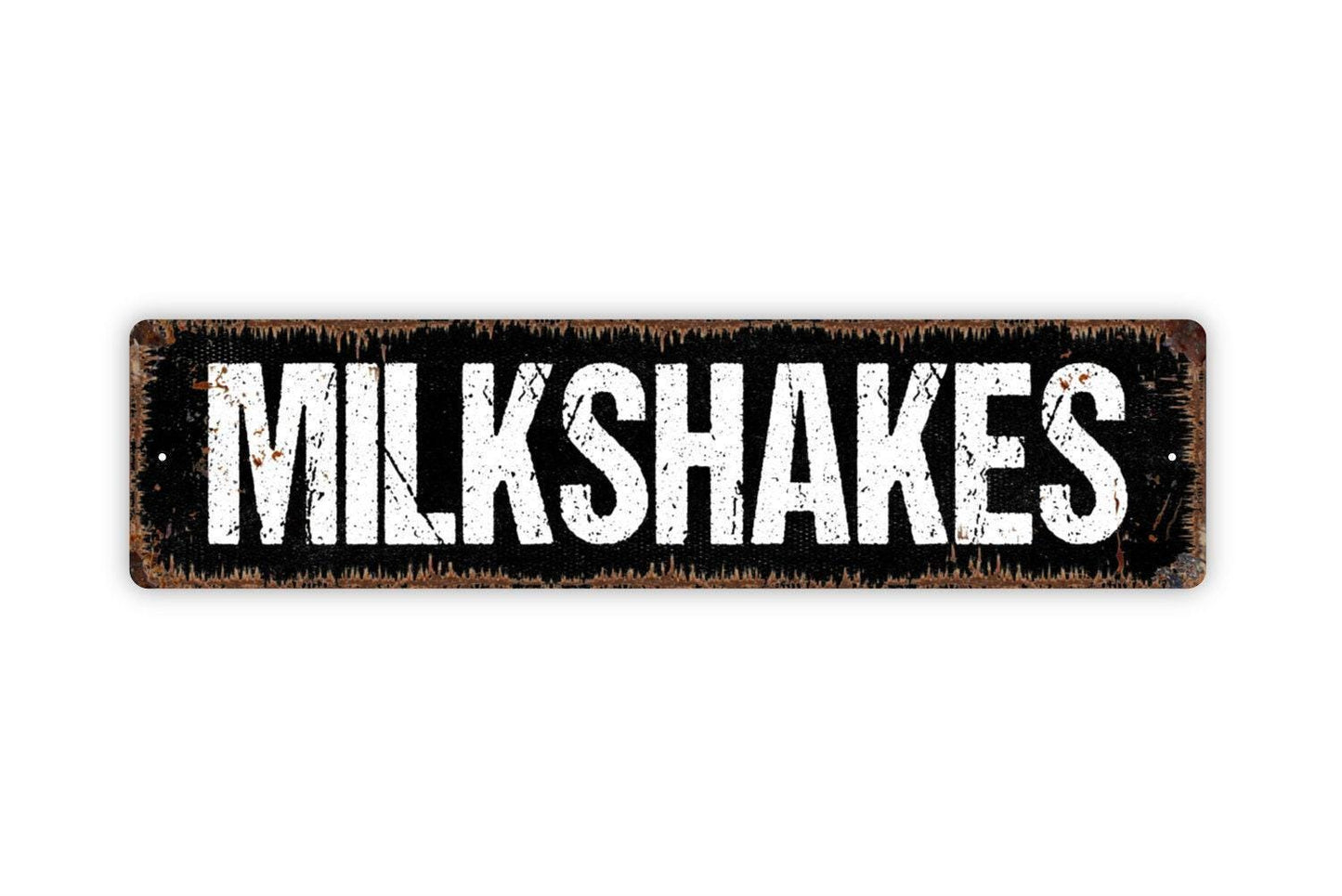 Milkshakes Sign Metal or Vinyl Sticker | Retro Diner Kitchen Decor | Ice Cream Shop Sign | Rustic Farmhouse Wall Art | Sweet Treats Sign