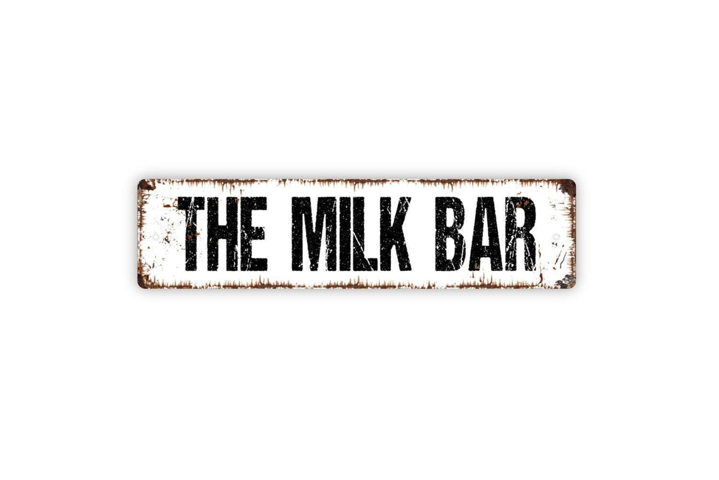 The Milk Bar Sign - Kitchen Pantry Ice Cream Dairy Vinyl Sticker Or Street Metal Sign or Door Name Plate Plaque