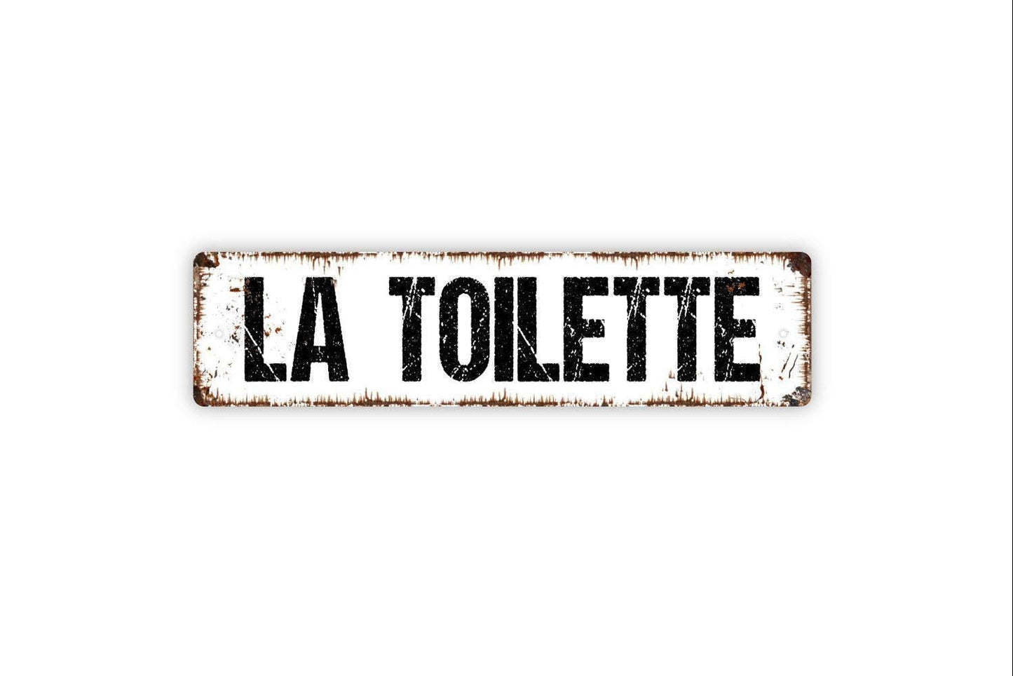 La Toilette Sign Metal or Vinyl Sticker | Rustic Bathroom Decor | French Bathroom Sign | Farmhouse Bath Sign | Guest Restroom Sticker