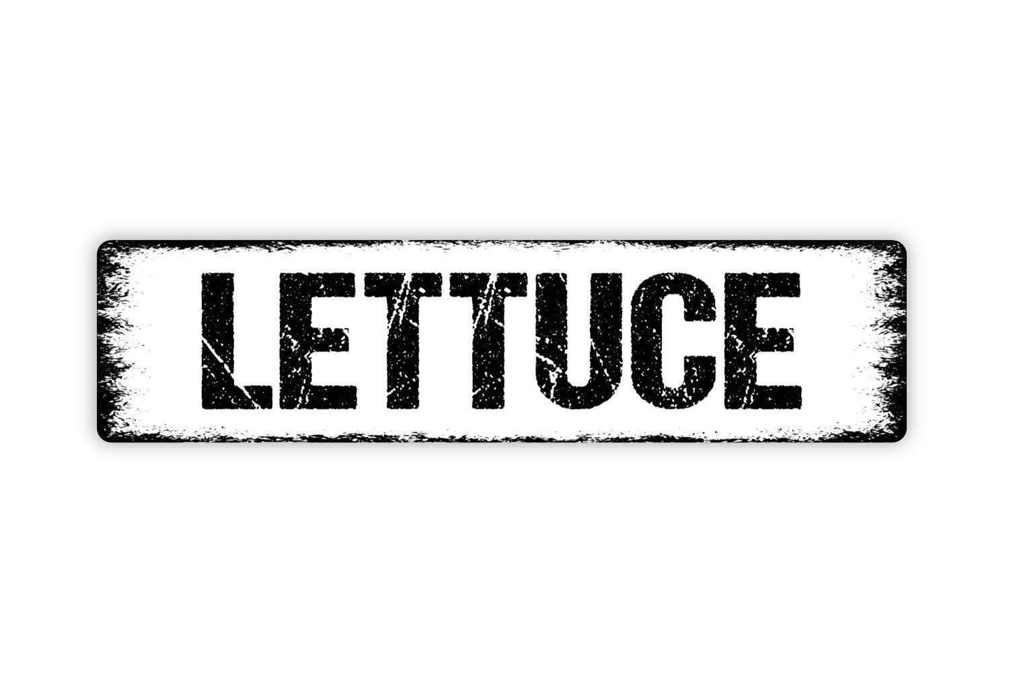 Lettuce Sign - Vegetables Garden Marker Produce Farmers Market Vinyl Sticker Or Street Metal Sign or Door Name Plate Plaque