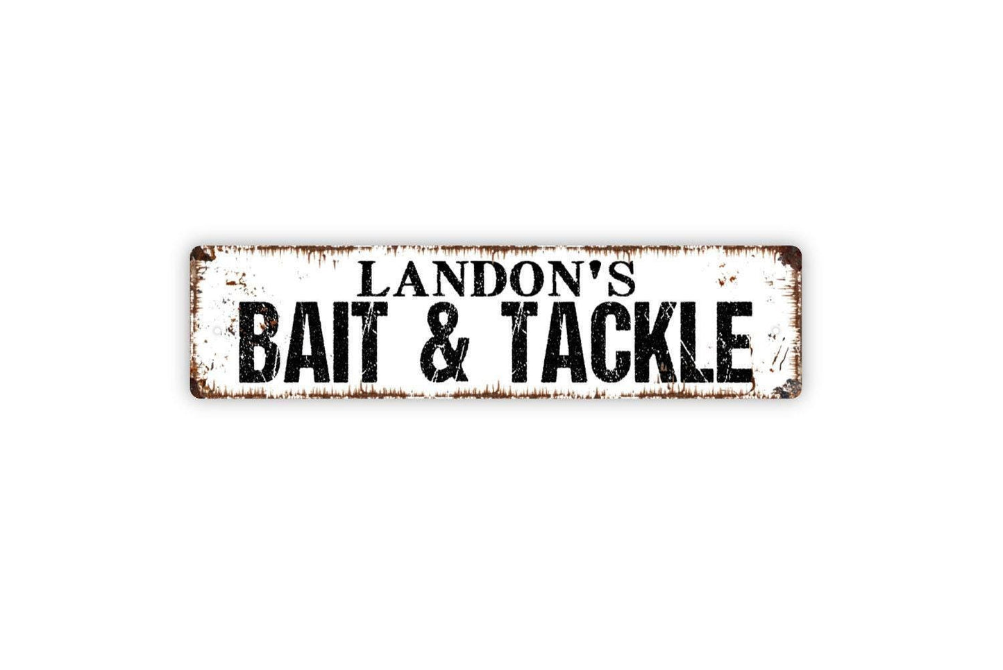 Personalized Bait and Tackle Sign | Custom Fishing Sign | Lake House Cabin Decor | Fisherman Gift Wall Art | Rustic Bait Shop Metal Sign