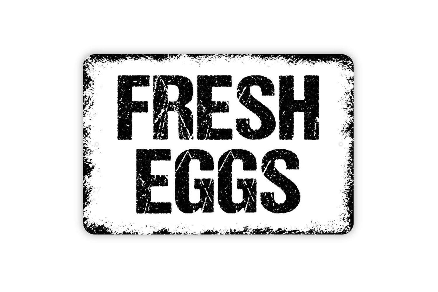 Fresh Eggs Sign | Rustic Farmhouse Kitchen Wall Decor | Farm Fresh Egg Coop Barnyard Market Wall Art | Metal Sign or Vinyl Sticker