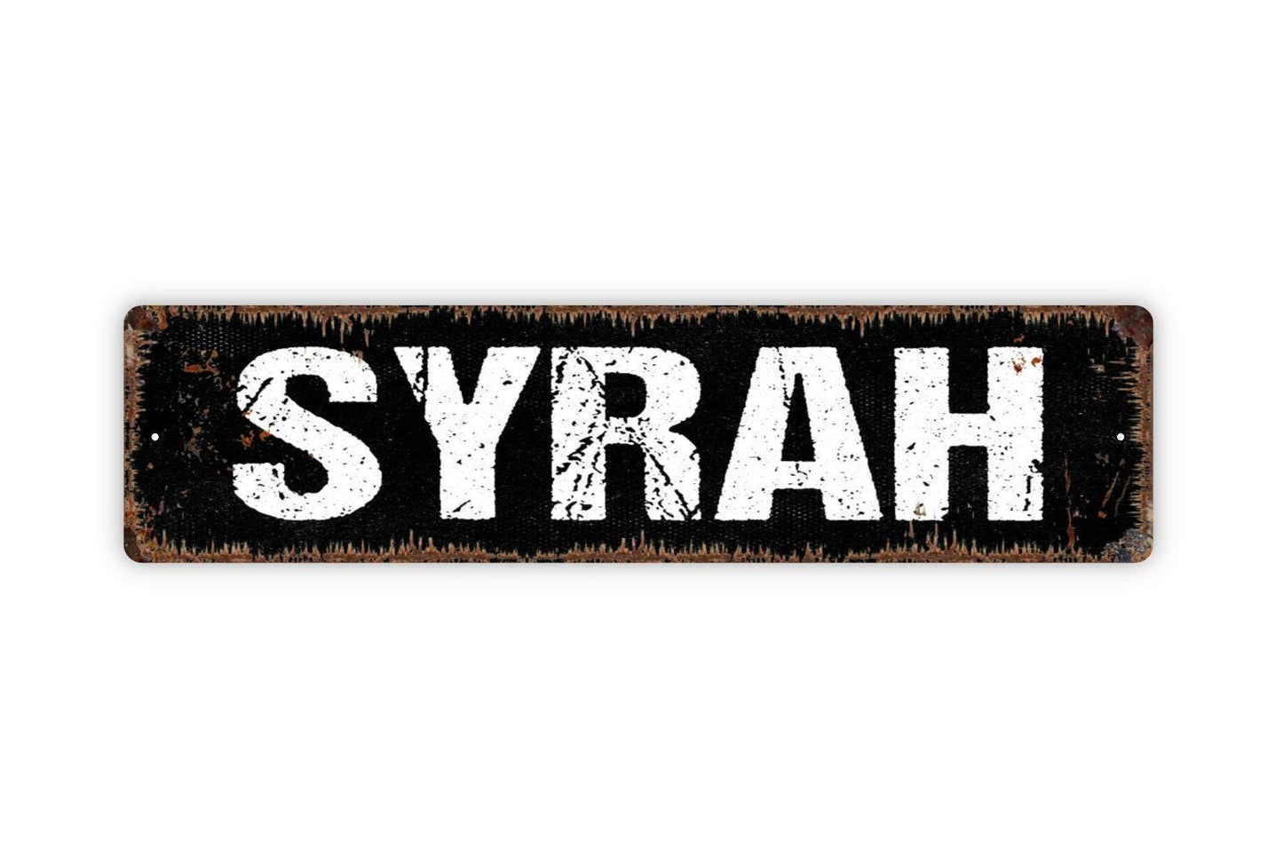 Syrah Sign - Red Grapes Wine Winery Vinyl Sticker Or Street Metal Sign or Door Name Plate Plaque