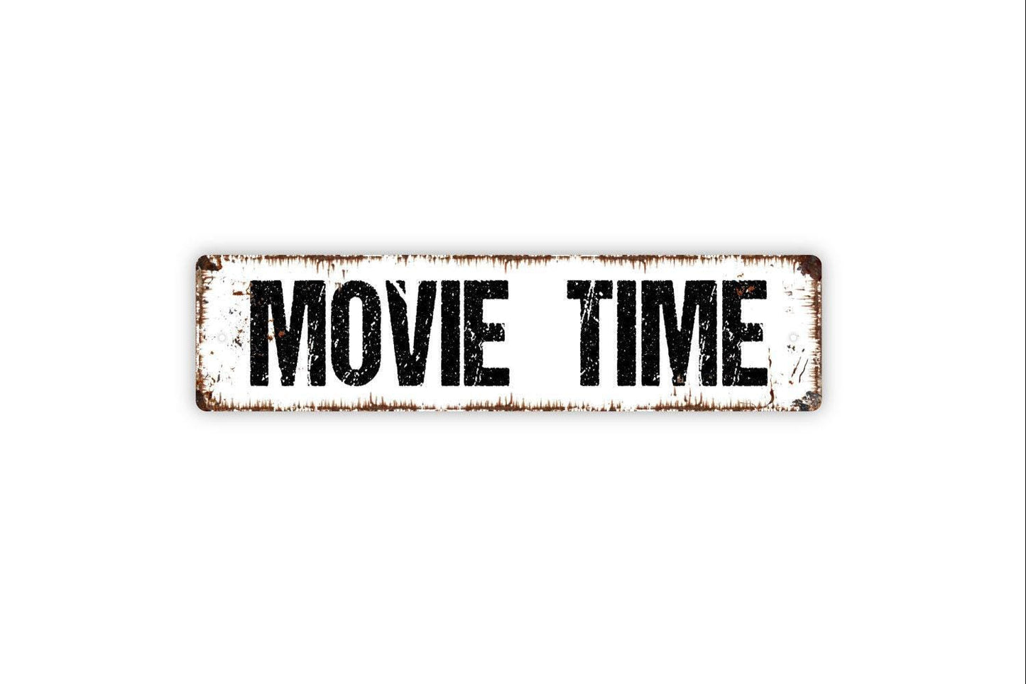 Movie Time Sign – Home Theater Wall Decor – Movie Night Wall Art – Media Room or Man Cave Sign – Metal Sign or Vinyl Sticker