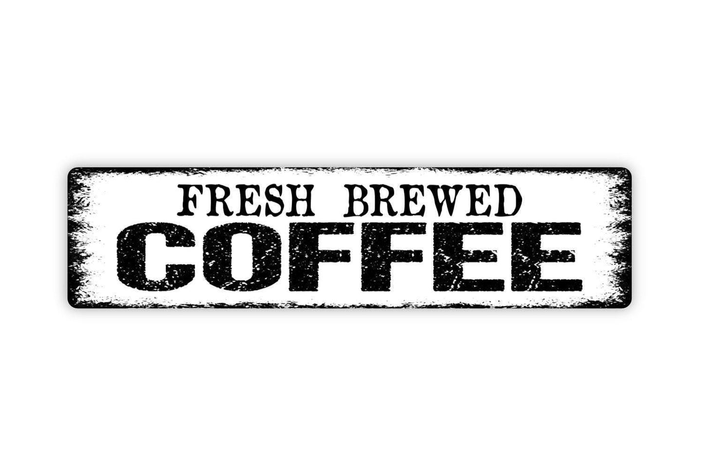 Fresh Brewed Coffee Sign – Rustic Kitchen Wall Decor – Farmhouse Coffee Bar Wall Art – Metal Sign or Vinyl Sticker