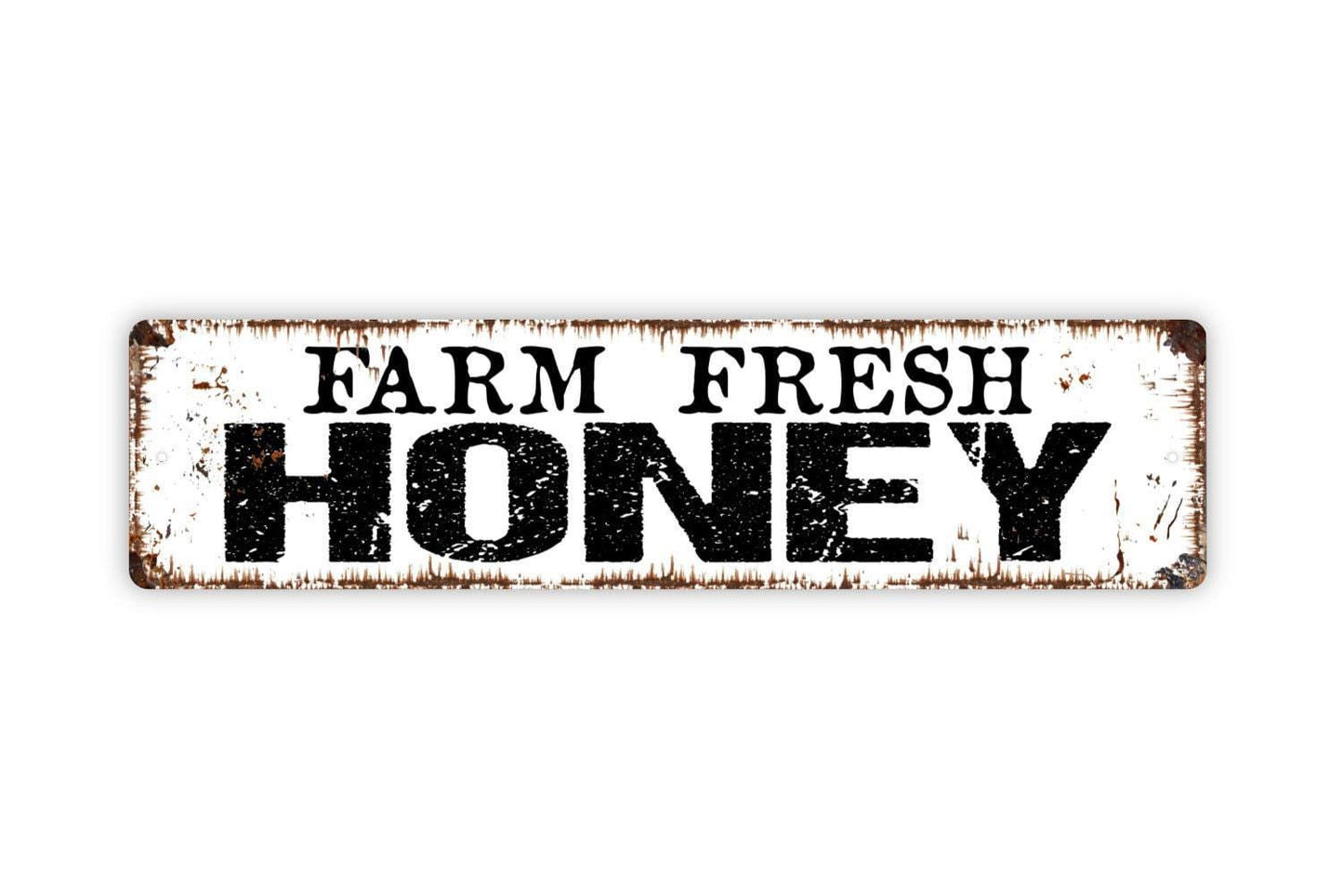 Farm Fresh Honey Sign - Beekeeper Beehive Bumble Bee Garden Farmers Market Vinyl Sticker Or Street Metal Sign or Door Name Plate Plaque