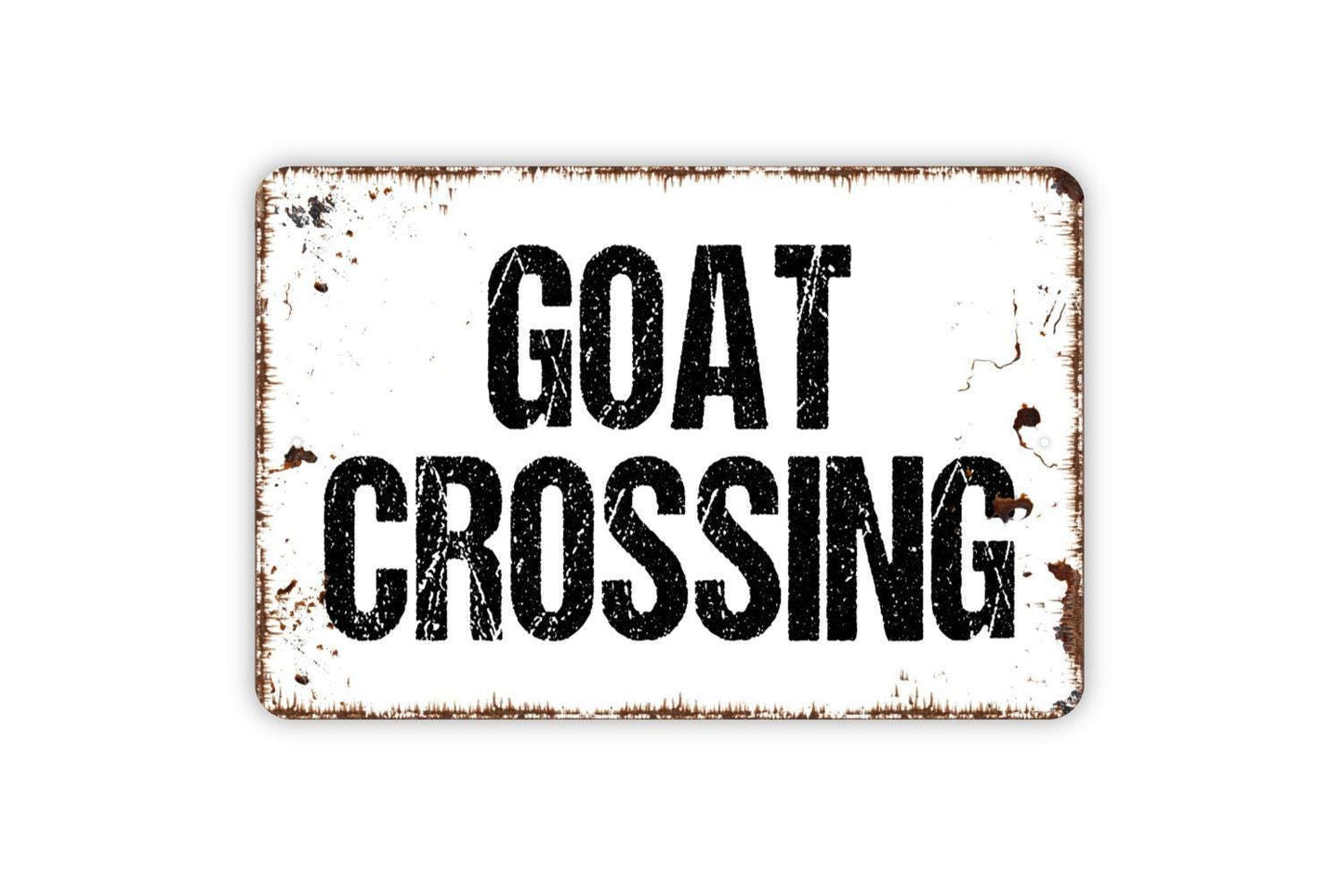 Goat Crossing Sign - Farm Farmer Ranch Farmhouse Wall Decor Modern Wall Art Indoor Or Outdoor Metal Sign