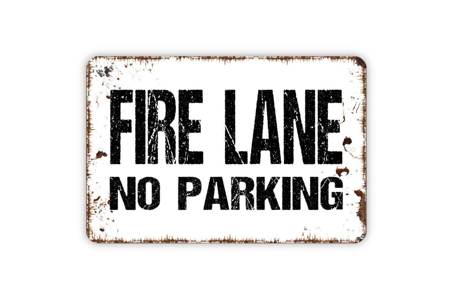 Fire Lane No Parking Sign - Warning Fire Truck Firefighter Tow Area Indoor or Outdoor Metal Sign