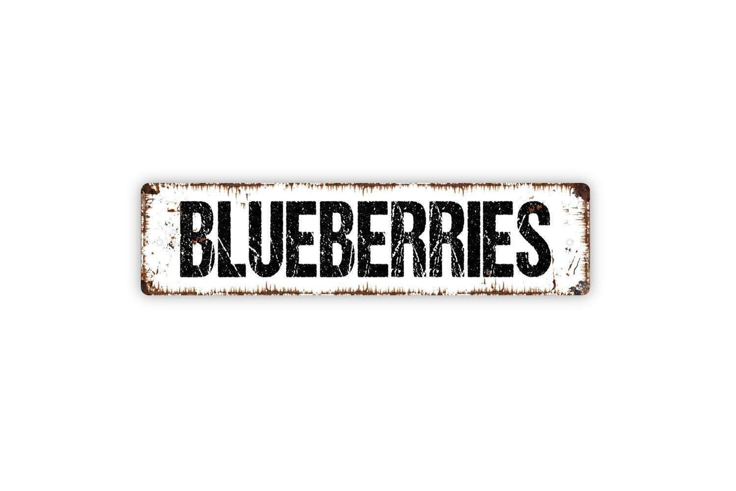 Blueberries Sign Metal or Vinyl Sticker | Farm Fresh Fruit Decor | Rustic Kitchen Sign | Farmers Market Sticker | Country Farmhouse Art