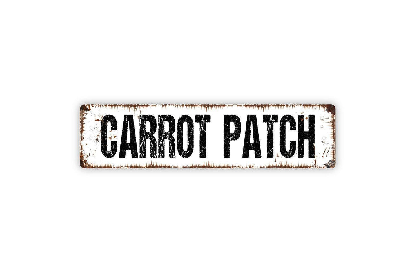 Carrot Patch Sign - Vegetables Garden Marker Produce Farmers Market Bunny Rabbit Rustic Street Metal Sign or Door Name Plate Plaque