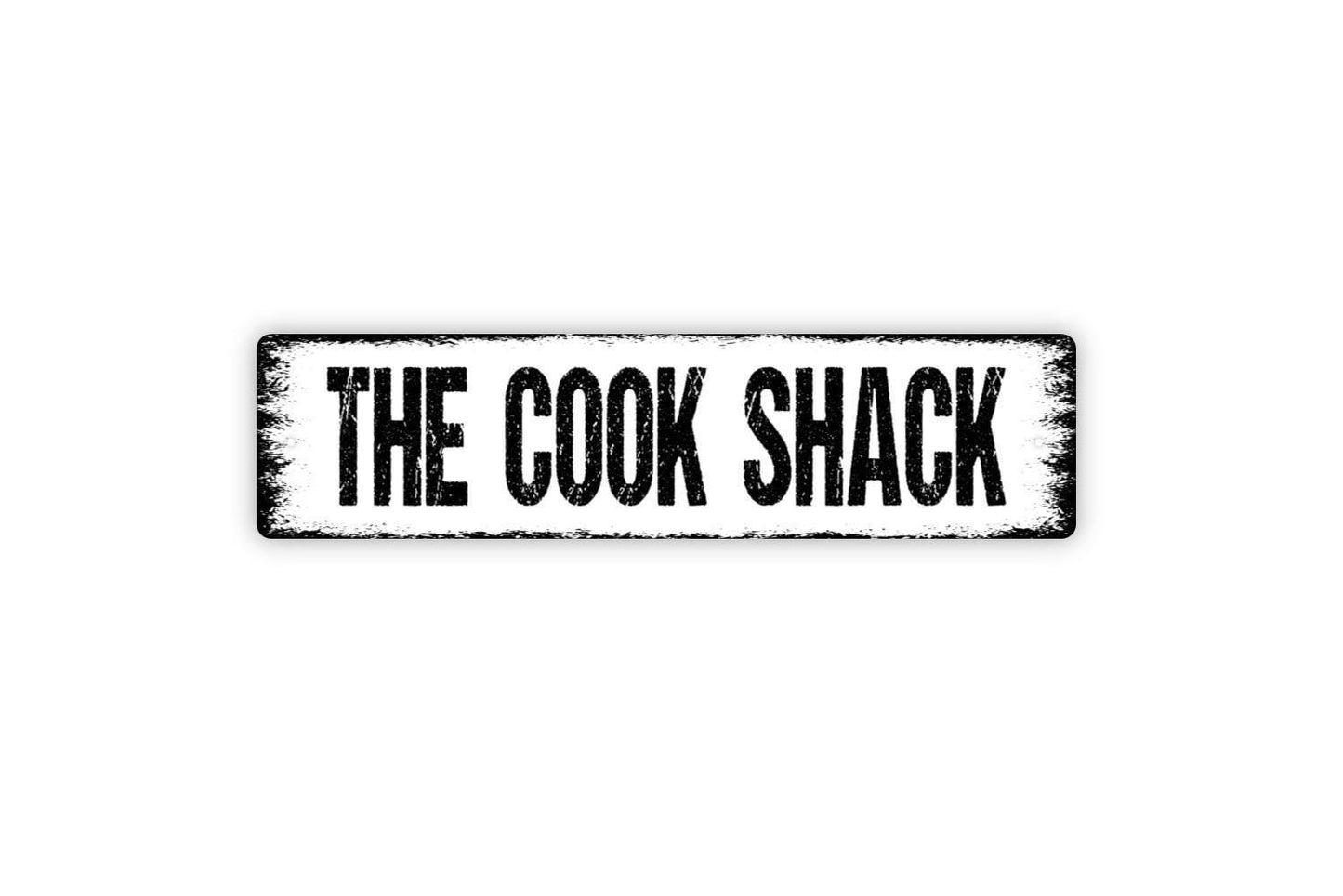 The Cook Shack Sign | Rustic Kitchen Cabin Wall Decor | Metal Sign or Vinyl Sticker for Outdoor Cooking, BBQ, Patio, or Lodge