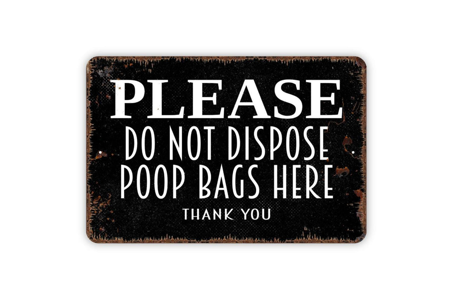 Please Do Not Dispose Poop Bags Here Sign – No Dog Waste Trash Can Yard Fence Property Notice – Pet Owner Reminder Metal Sign or Sticker