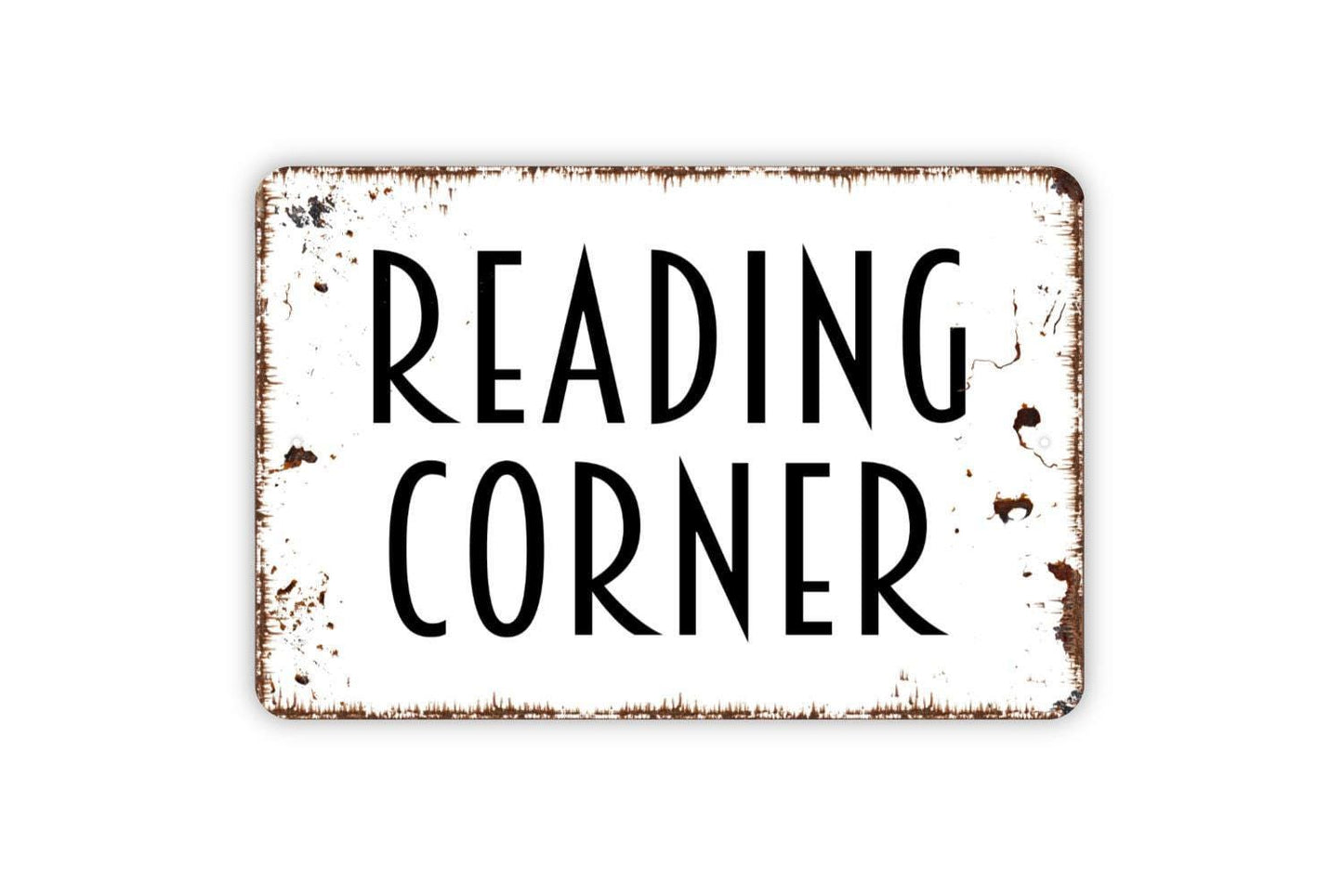 Reading Corner Sign | Cozy Book Nook Wall Decor | Rustic Library Study Room Sign for Kids or Adults | Metal Sign or Vinyl Sticker