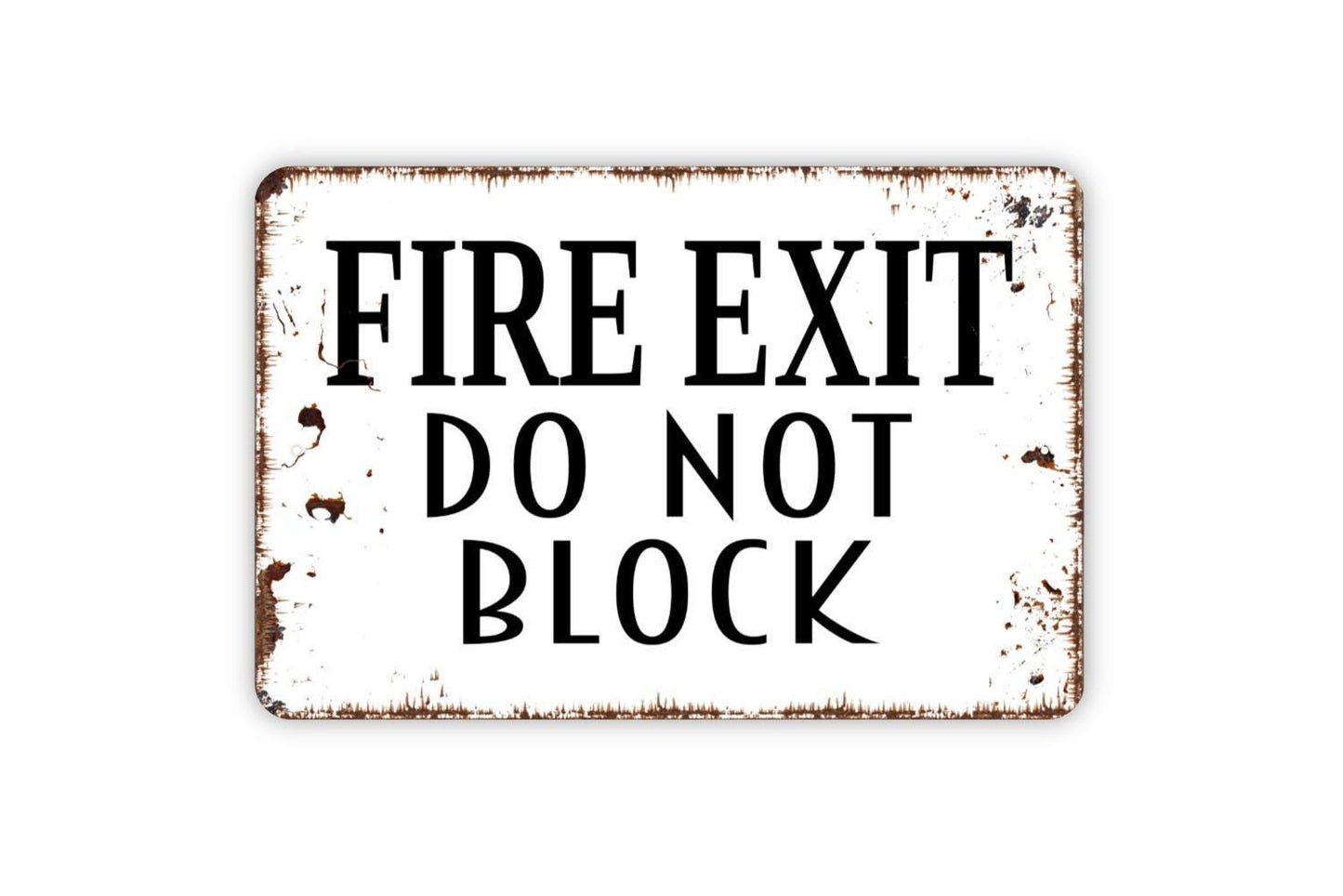 Fire Exit Do Not Block Sign | Safety Compliance Wall Sign | Metal Sign or Vinyl Sticker for Workplace, Office, Warehouse, or Business