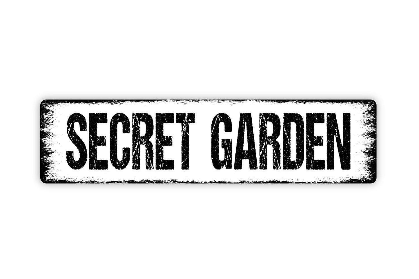 Secret Garden Sign | Whimsical Outdoor Garden, Patio, or Greenhouse Wall Décor | Enchanted Yard Metal Sign or Vinyl Sticker Gift Idea