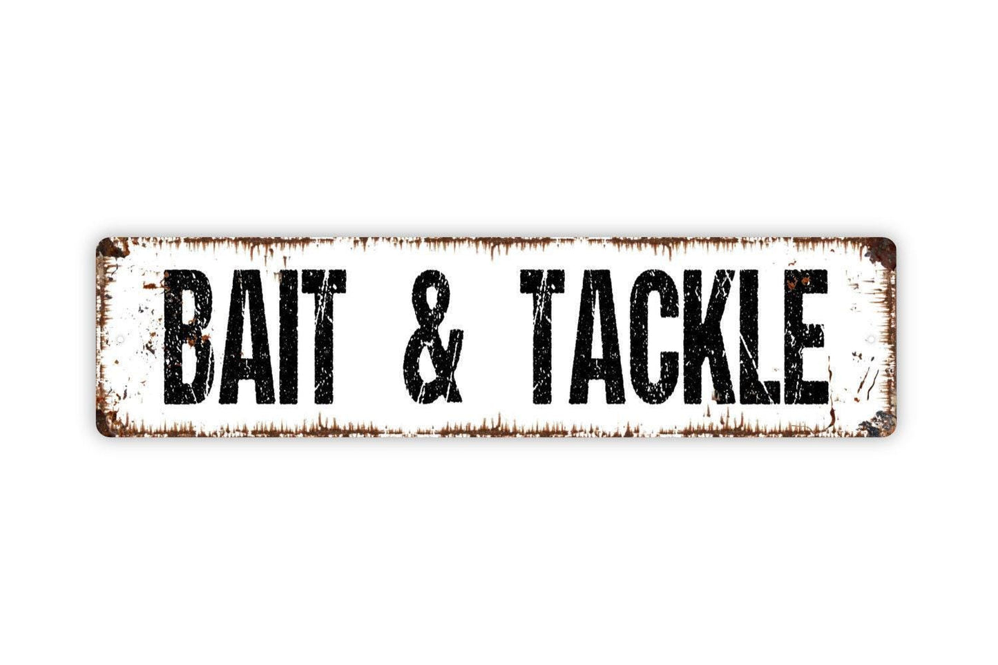 Bait & Tackle Sign - Fishing Shop Vinyl Sticker Or Metal Street Sign or Door Name Plate Plaque