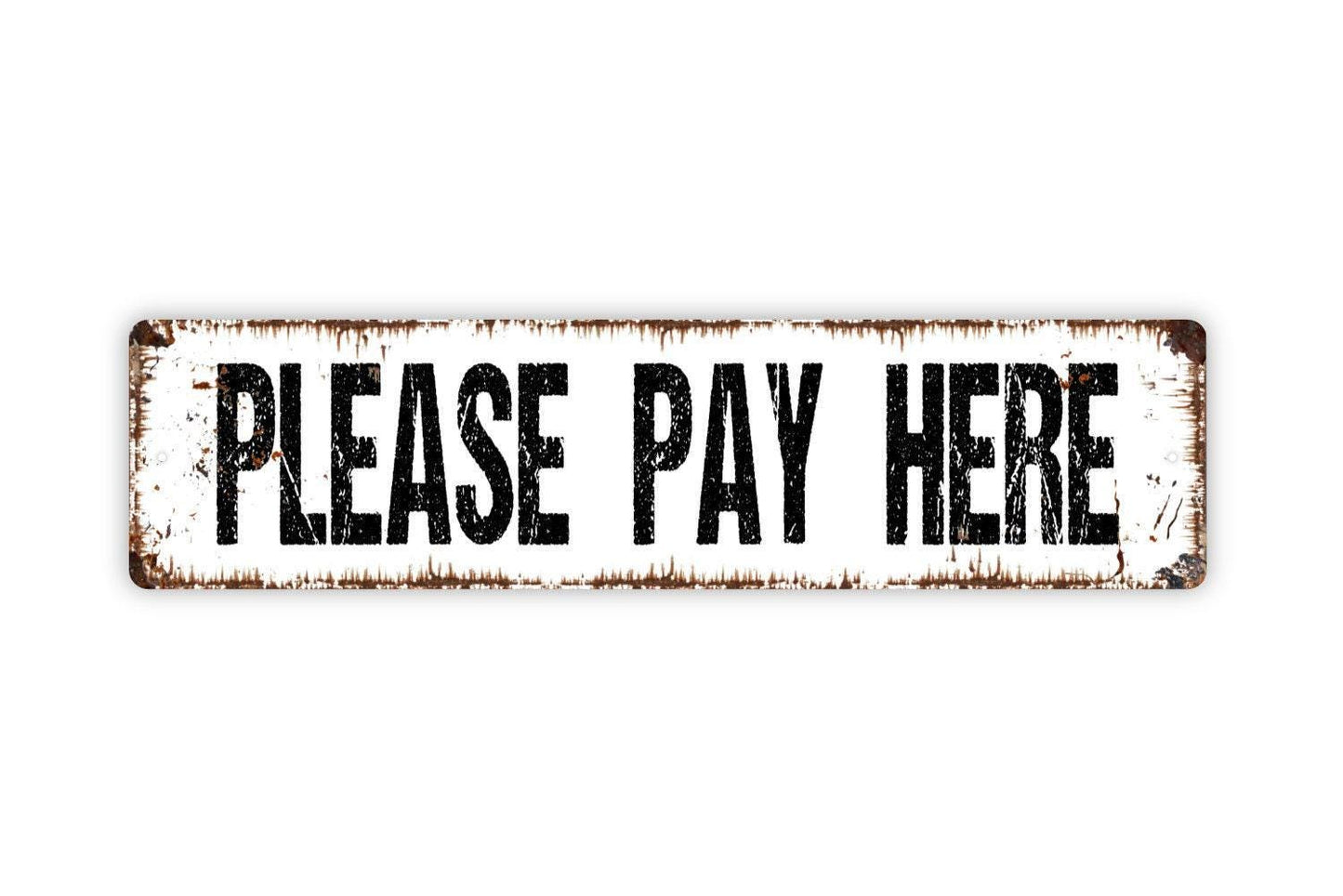 Please Pay Here Sign - Small Business Food Truck Catering Order Checkout Line Vinyl Sticker Or Street Metal Sign or Door Name Plate Plaque