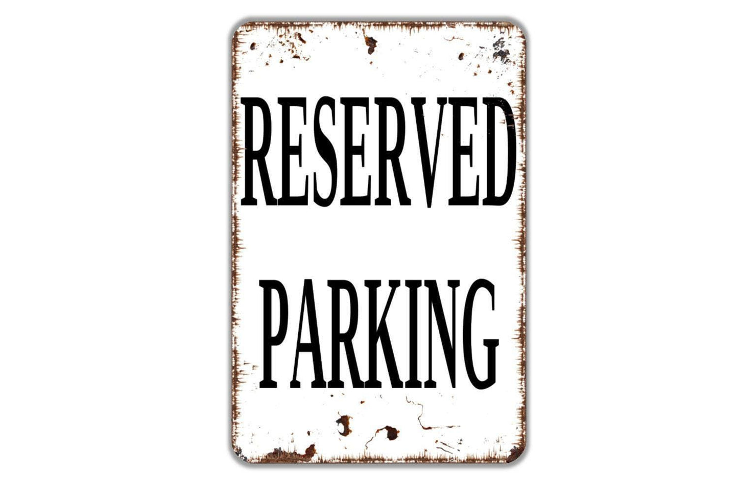 Reserved Parking Sign – Business Office Property Lot Safety Notice – Private Parking Space Garage Driveway Warning Metal Sign or Sticker