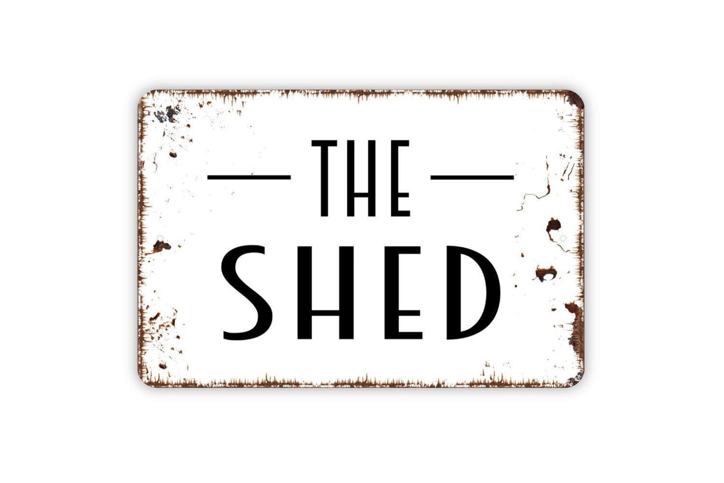 The Shed Sign – Rustic Farmhouse Garden Tool Shed Wall Decor – Backyard Workshop Barn Garage Sign – Metal Sign or Sticker