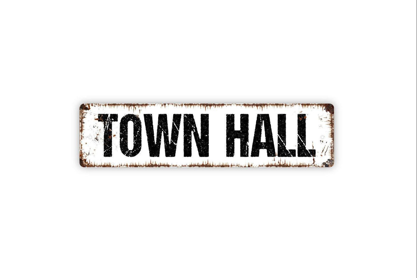 Town Hall Sign | Municipal Office Sign | Historic Building Decor | Community Center Wall Sign | Metal Sign or Vinyl Sticker