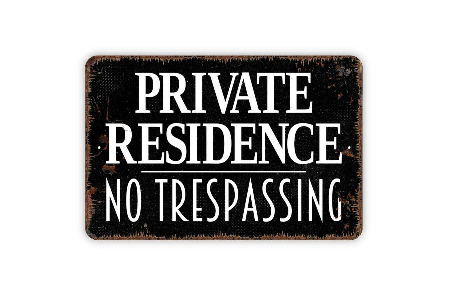 Private Residence No Trespassing Sign | Security Warning Wall Sign | Metal Sign or Vinyl Sticker for Home, Yard, Driveway, or Gate