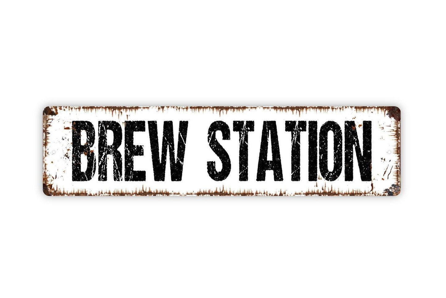 Brew Station Sign - Bar Pub Brewery Tap Room Distillery Vinyl Sticker Or Metal Street Sign or Door Name Plate Plaque