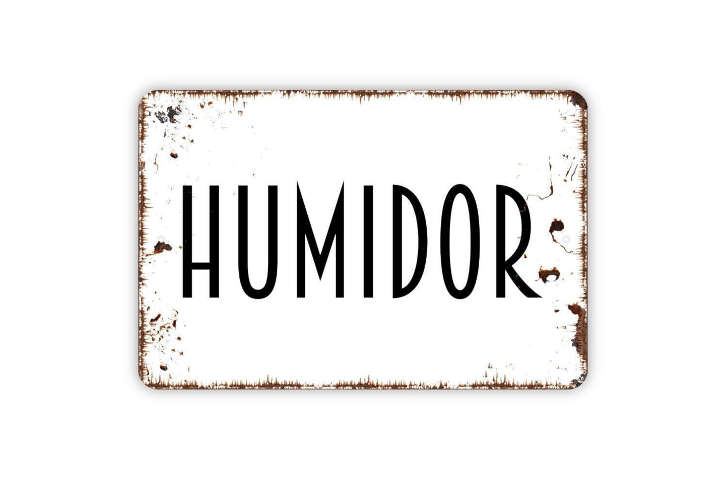 Humidor Sign | Cigar Lounge Tobacco Room Wall Decor | Metal Sign or Vinyl Sticker for Man Cave Bar Club Smoke Shop