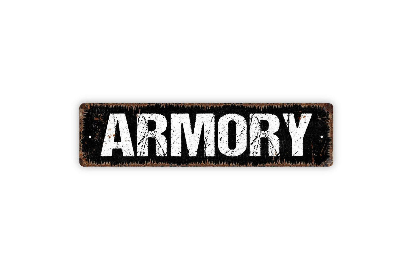 Armory Sign - Vinyl Sticker Or Metal Street Sign or Door Name Plate Plaque