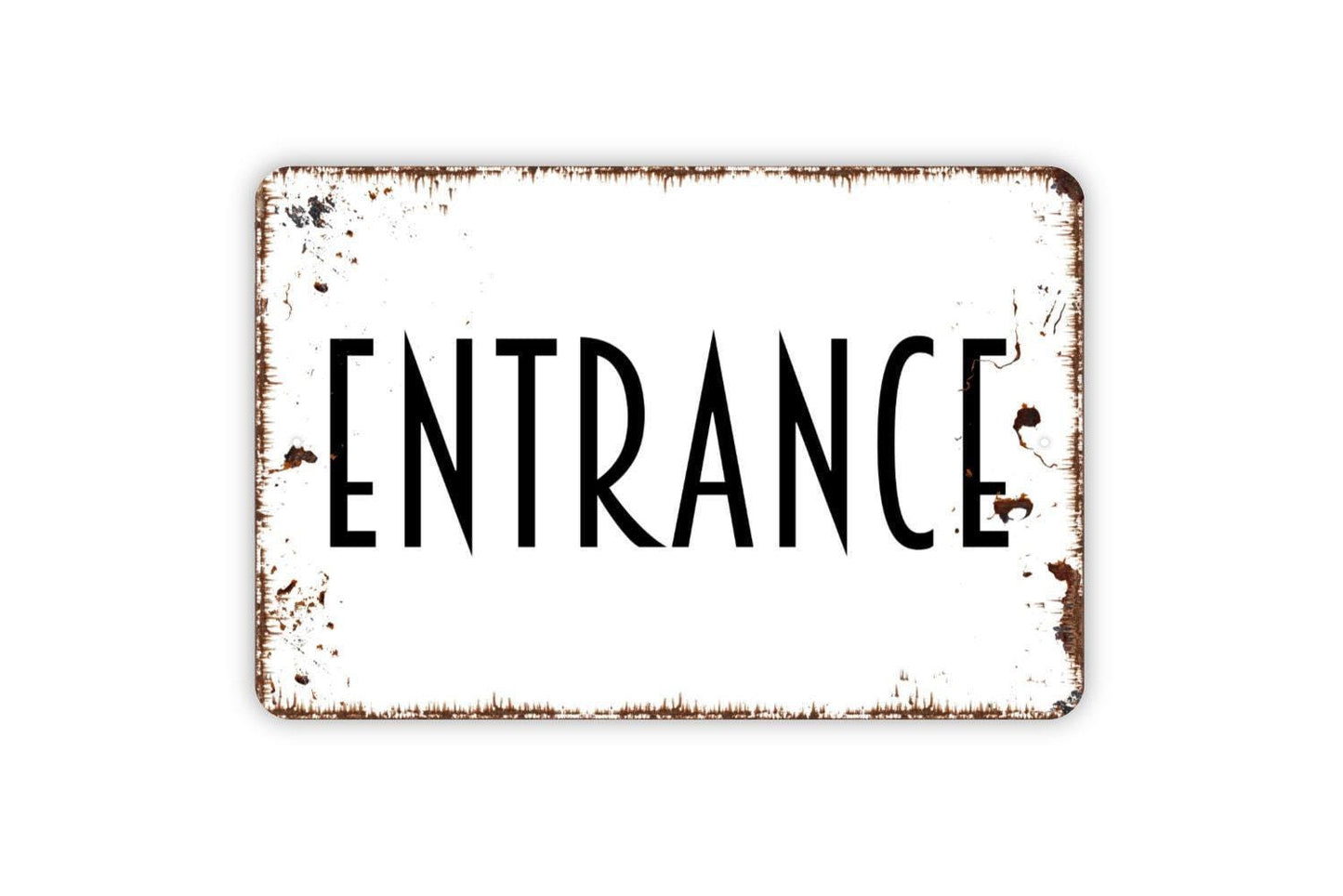 Entrance Sign | Business Office Directional Wall Decor | Metal Sign or Vinyl Sticker for Store Lobby School Clinic Home