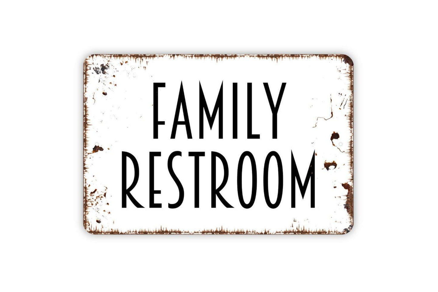 Family Restroom Sign - Bathroom Metal Indoor or Outdoor Wall Art