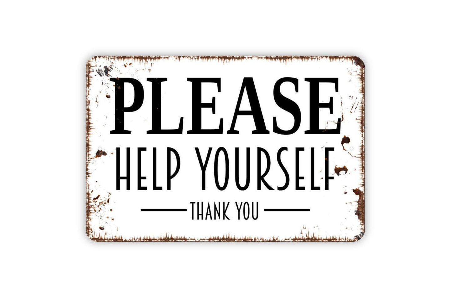 Please Help Yourself Thank You Sign - Metal Wall Art - Indoor or Outdoor