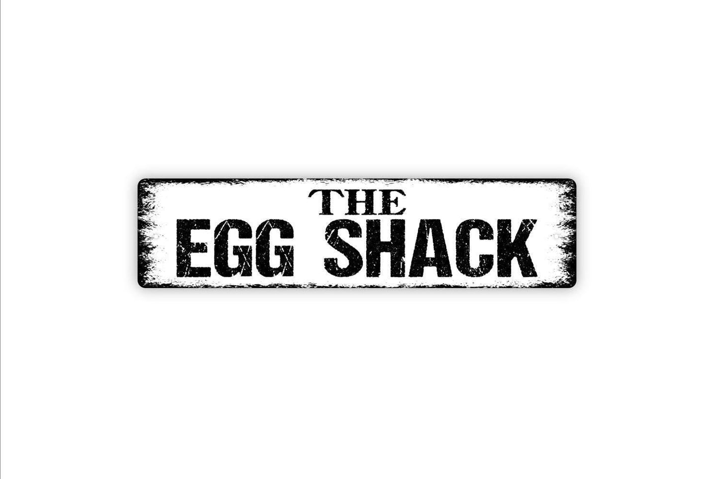 The Egg Shack Sign | Rustic Farmhouse Chicken Coop Decor | Metal Sign or Vinyl Sticker for Barn Yard Farmhouse Hen House