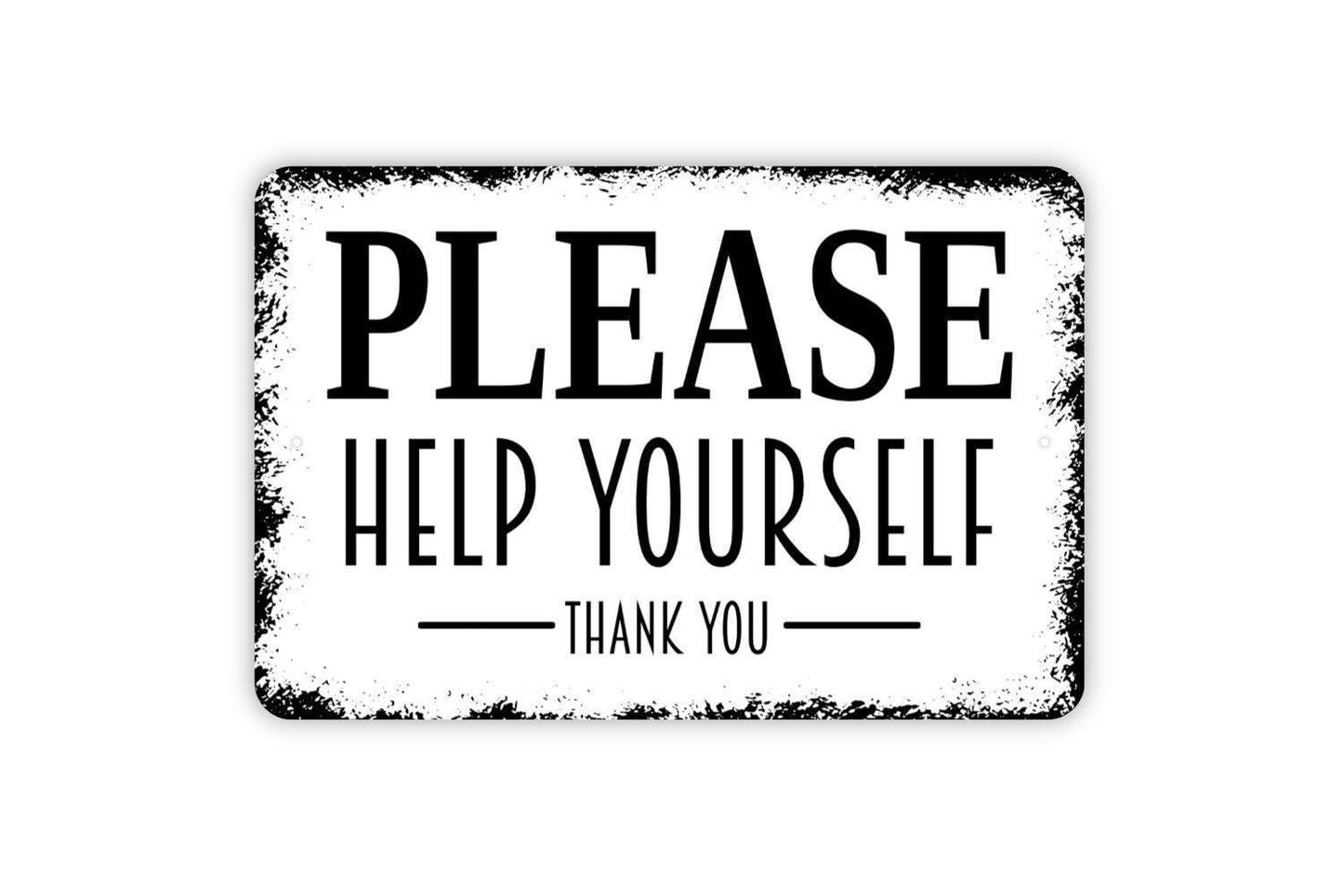 Please Help Yourself Thank You Sign - Metal Wall Art - Indoor or Outdoor