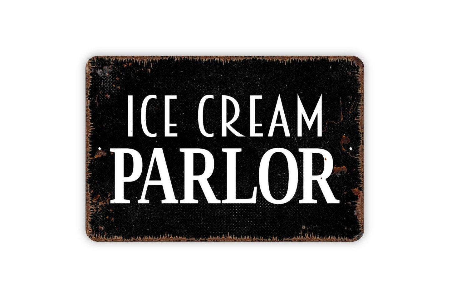 Ice Cream Parlor Sign - Hand Scooped Dairy Custard Milkshakes Farmhouse Contemporary Modern Wall Metal Sign
