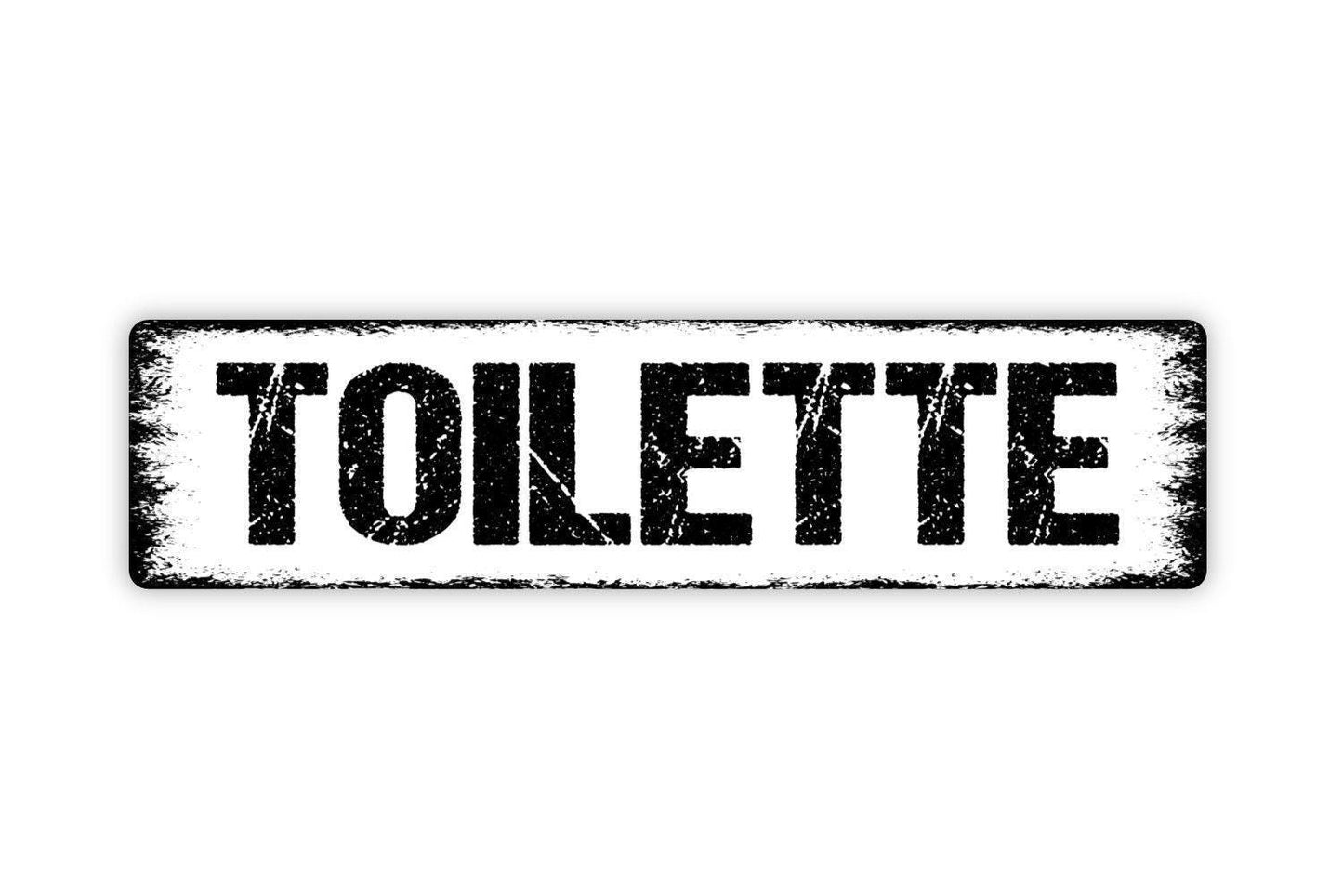 Toilette Sign - Restroom Bathroom Toilet Throne Guest Bath Vinyl Sticker Or Street Metal Sign or Door Name Plate Plaque