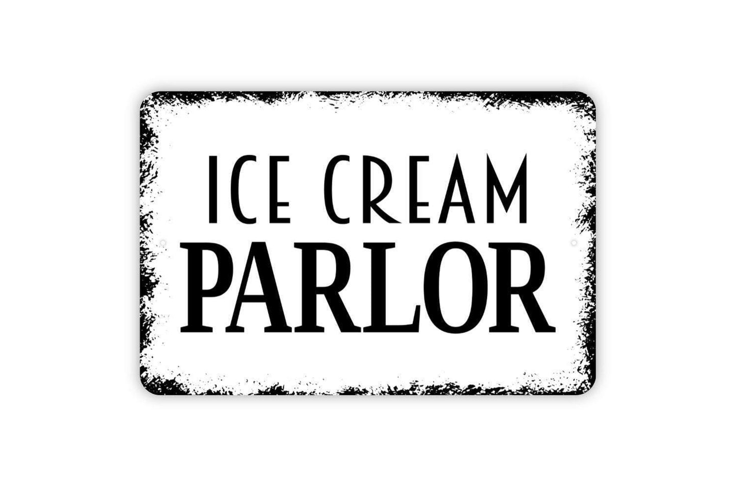 Ice Cream Parlor Sign - Hand Scooped Dairy Custard Milkshakes Farmhouse Contemporary Modern Wall Metal Sign