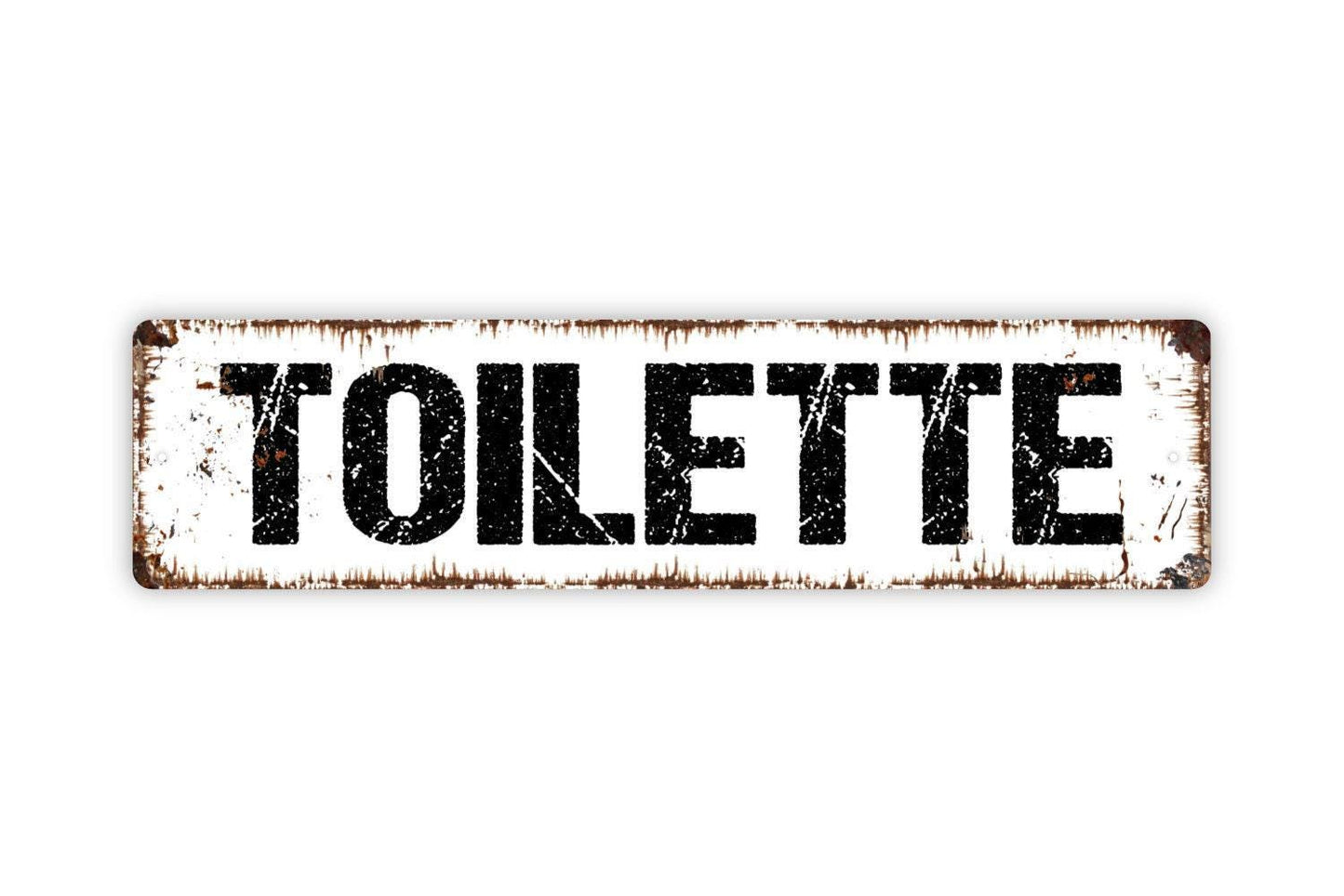 Toilette Sign - Restroom Bathroom Toilet Throne Guest Bath Vinyl Sticker Or Street Metal Sign or Door Name Plate Plaque
