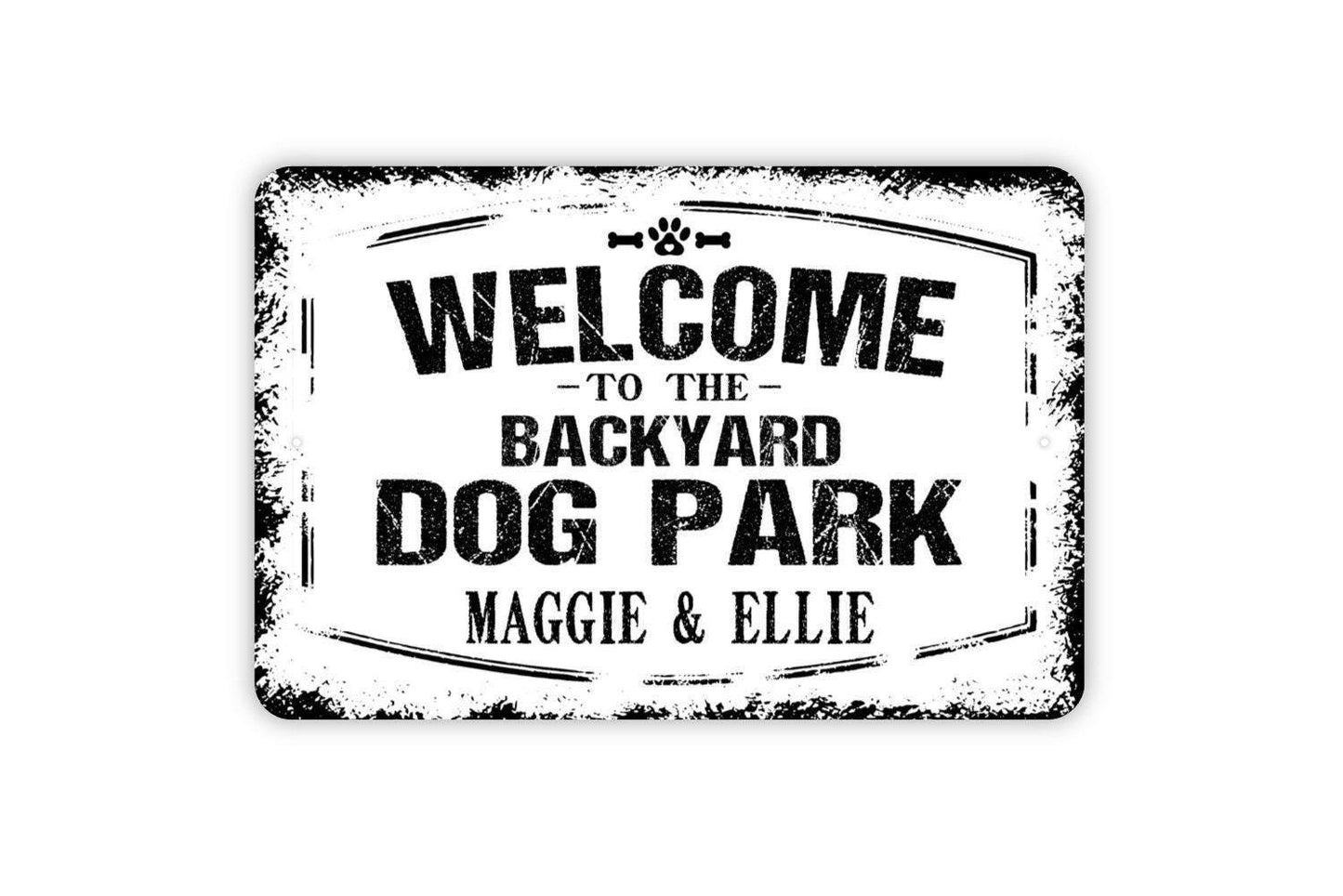 Personalized Welcome To The Backyard Dog Park Sign | Custom Dog Lover Yard Decor | Metal Sign or Vinyl Sticker for Fence Gate