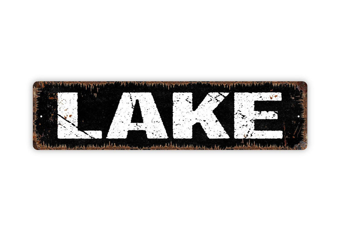 Lake Sign | Rustic Cabin Wall Decor | Farmhouse Lake House Sign | Custom Metal Sign or Vinyl Sticker | Lodge or Waterfront Wall Art