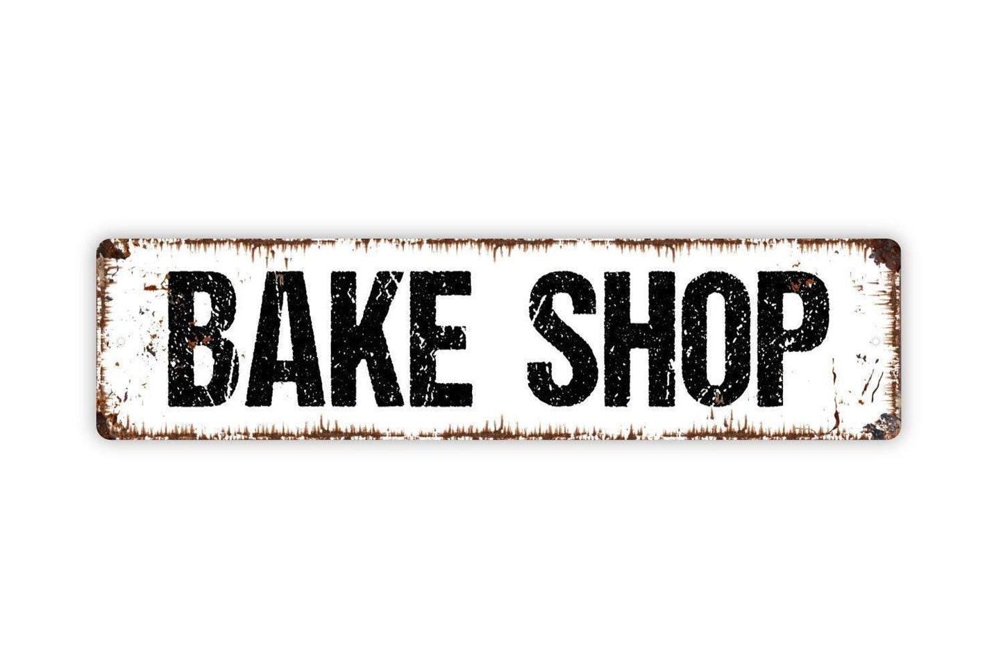 Bake Shop Sign - Kitchen Pantry Bakery Baked Goods Cake Bread Donut Shop Vinyl Sticker Or Street Metal Sign or Door Name Plate Plaque