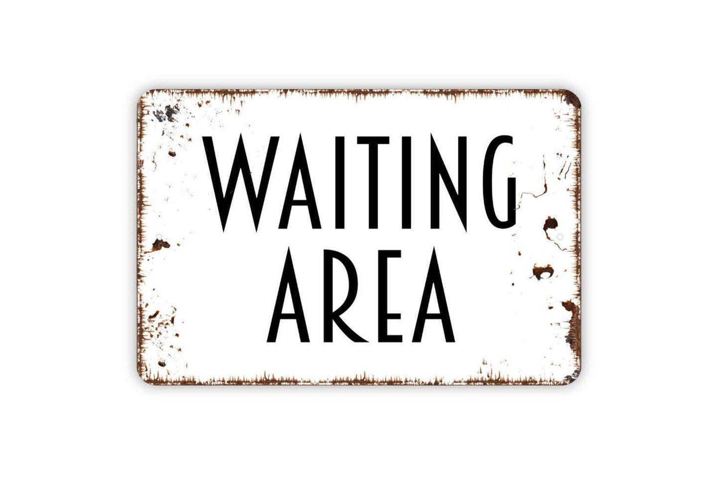 Waiting Area Sign, Metal Sign, Farmhouse Contemporary Modern Wall Metal Sign