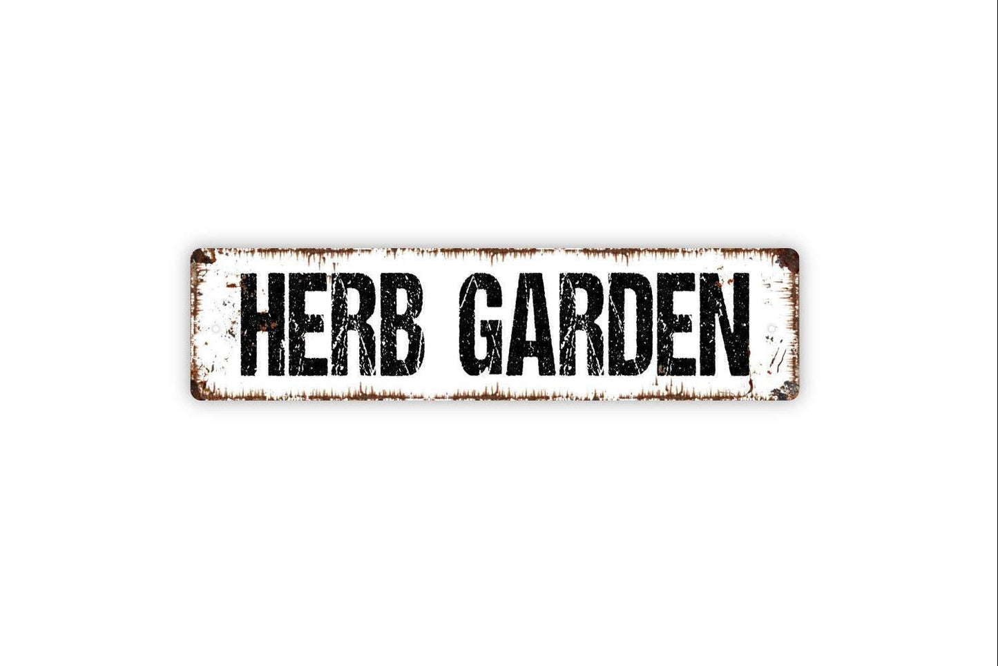 Herb Garden Sign | Rustic Garden Wall Decor | Metal Sign or Vinyl Sticker for Kitchens, Greenhouses, Patios, or Outdoor Gardens