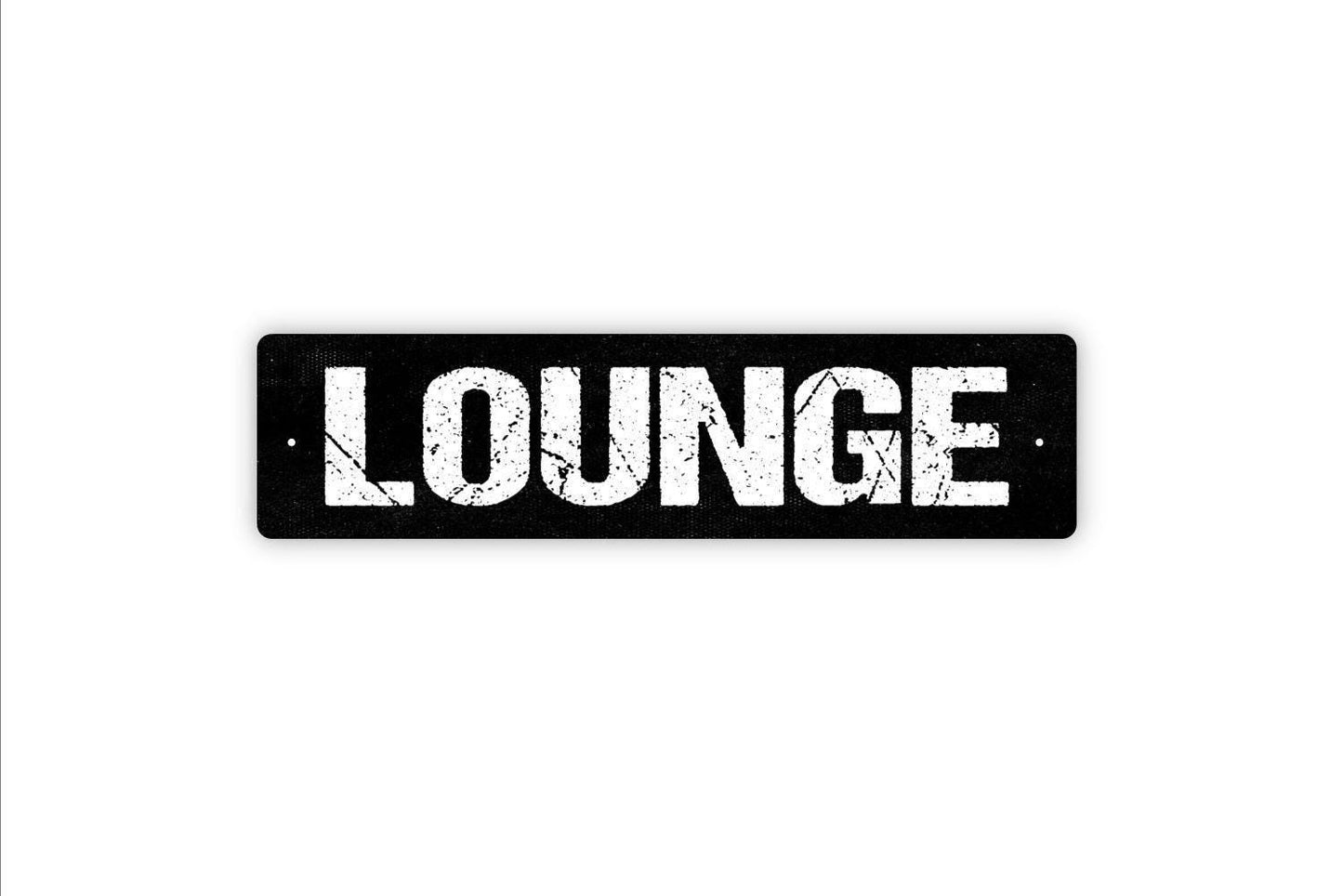 Lounge Sign - Break Room Small Business Reception Lobby Parlor Cigar Den Man Cave Rustic Street Metal Sign or Door Name Plate Plaque