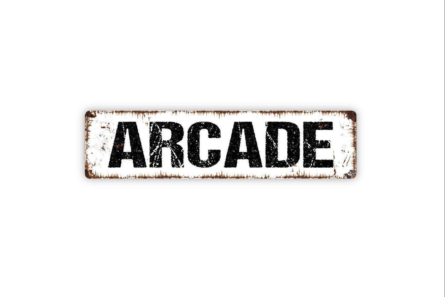 Arcade Sign - Vinyl Sticker Or Metal Street Sign or Door Name Plate Plaque
