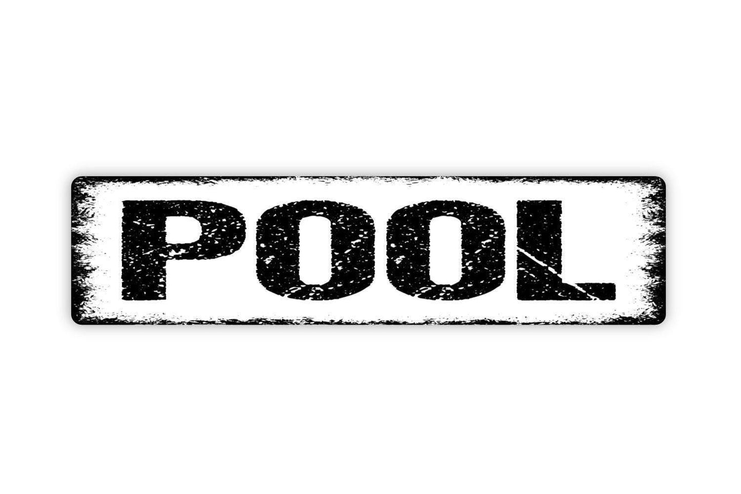 Pool Sign - Swimming Pool Vinyl Sticker Or Street Sign or Door Name Plate Plaque