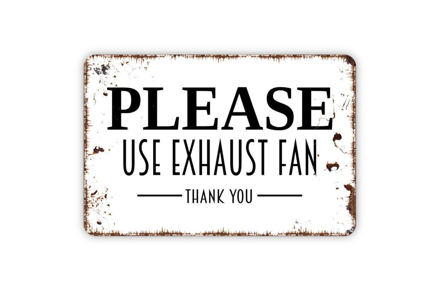 Please Use Exhaust Fan Thank You Sign - Funny Fart Bathroom Restroom Kitchen Metal Wall Art