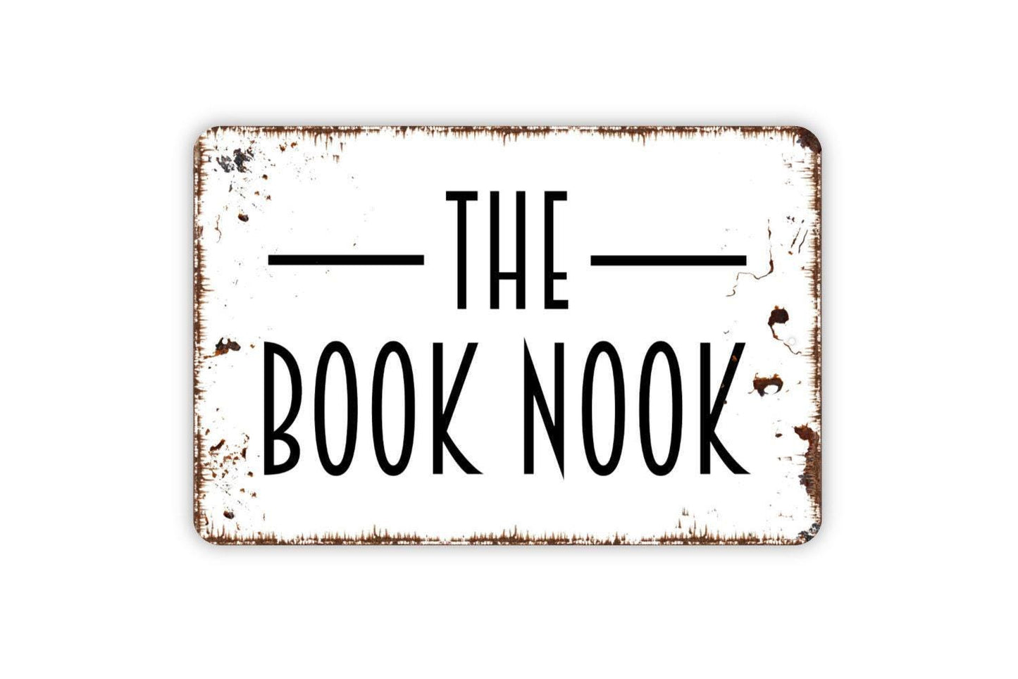 The Book Nook Sign - Reading Library Corner Metal Wall Art - Indoor or Outdoor