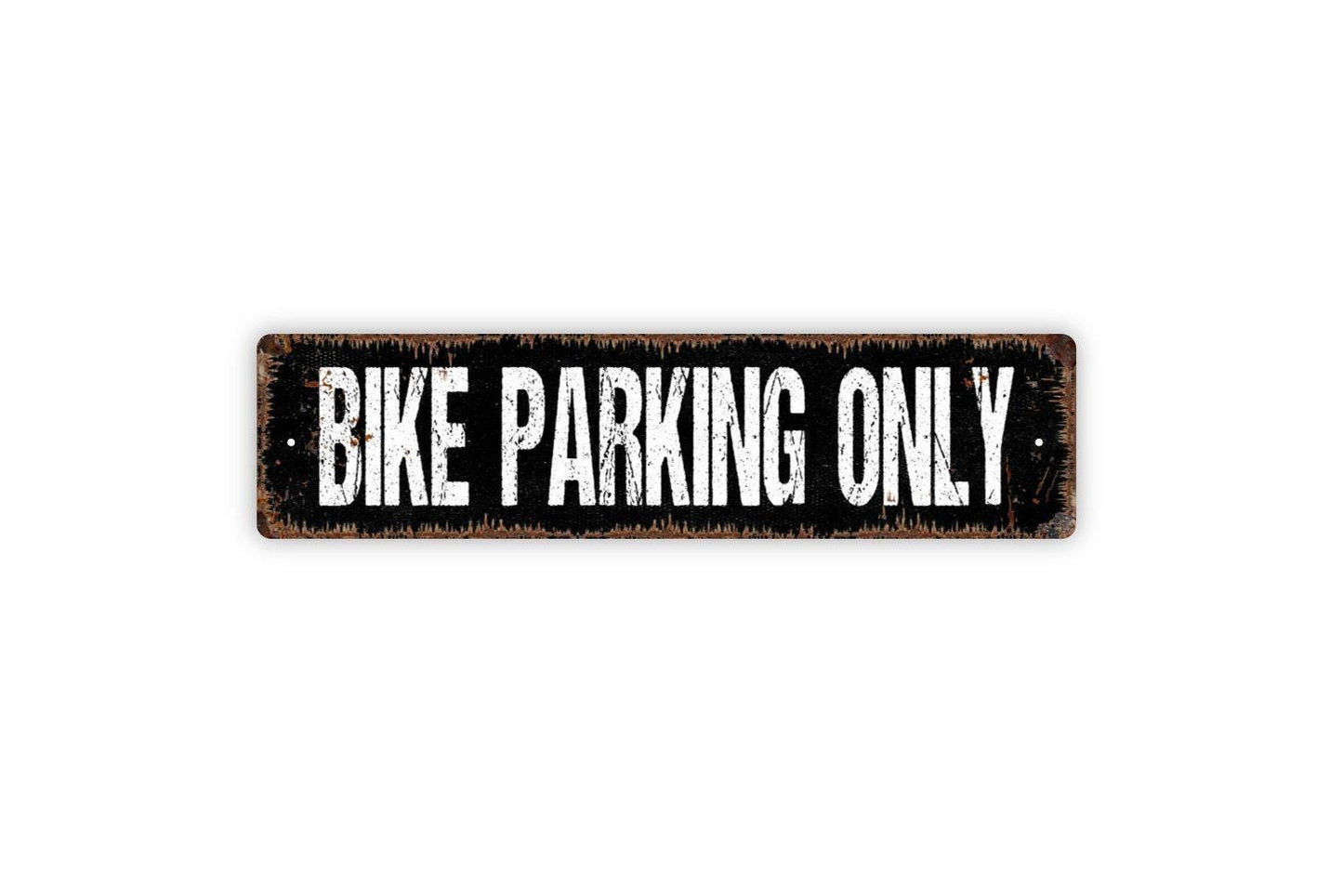 Bike Parking Only Sign - Bicyclist Bicycle Motorbike Motorcycle Garage Vinyl Sticker Or Street Metal Sign or Door Name Plate Plaque
