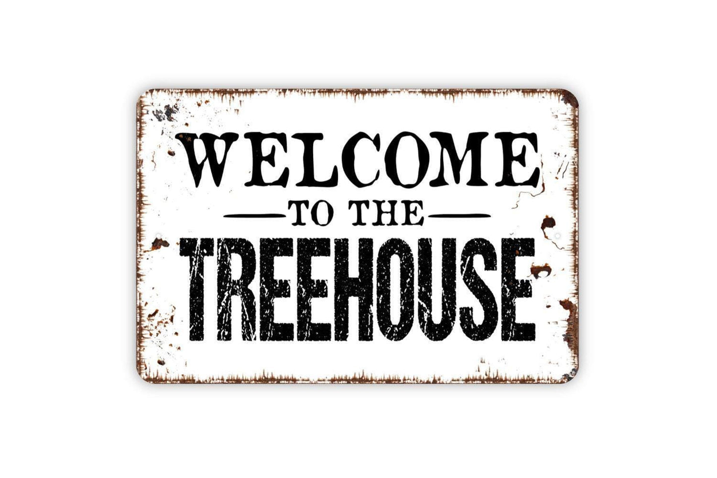 Welcome To The Treehouse Sign - Kids Metal Indoor or Outdoor Wall Art